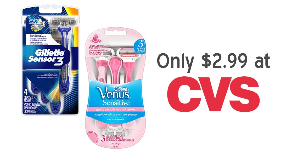 Gillette and Venus Disposable Razors Only 2.99 at CVS! The